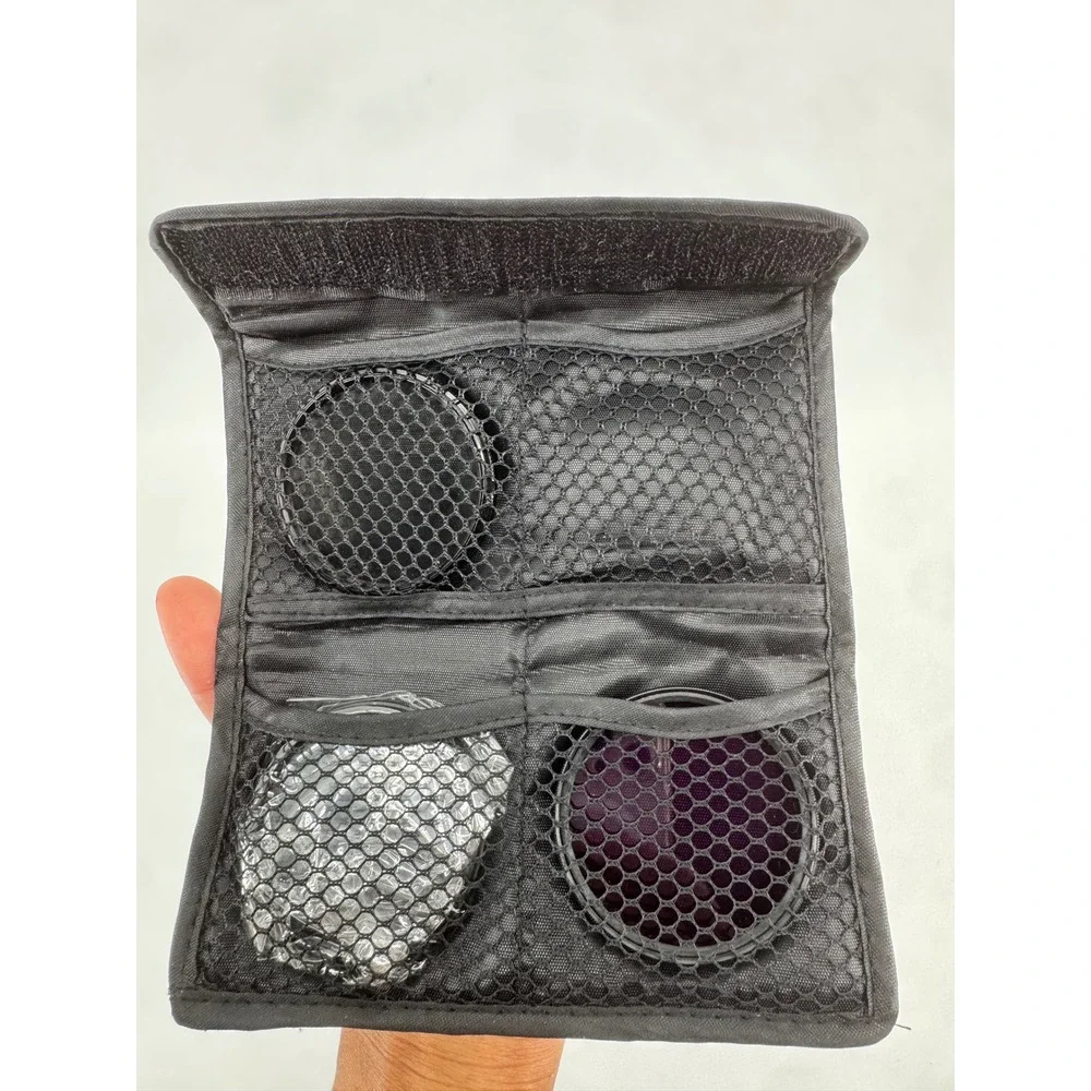 Polaroid Filter Wallet Case and Canon Suede Drawstring Lens Pouch Bundle Black
